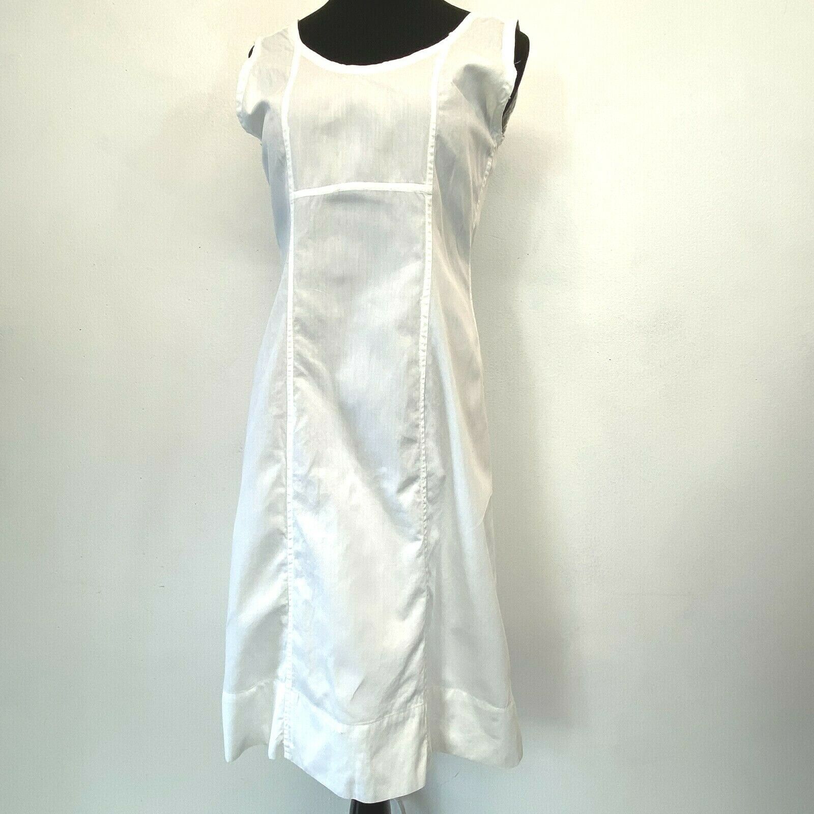 Primary image for Antique Nightgown size S M White Cotton Pullover Sleeveless Tank Paneled PJ