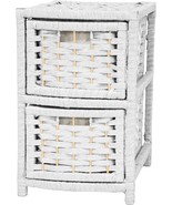 Natural Fiber Occasional Chest Of Drawers, 17&quot; By Oriental Furniture, Wh... - £66.88 GBP