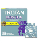 Trojan Ultra Thin Condoms For Ultra Sensitivity, Lubricated, 36 Count Pack - $21.55 CAD
