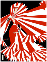 16x20&quot;Decoration Poster.Interior room design art.Red stripes deco dress.6604 - £14.12 GBP