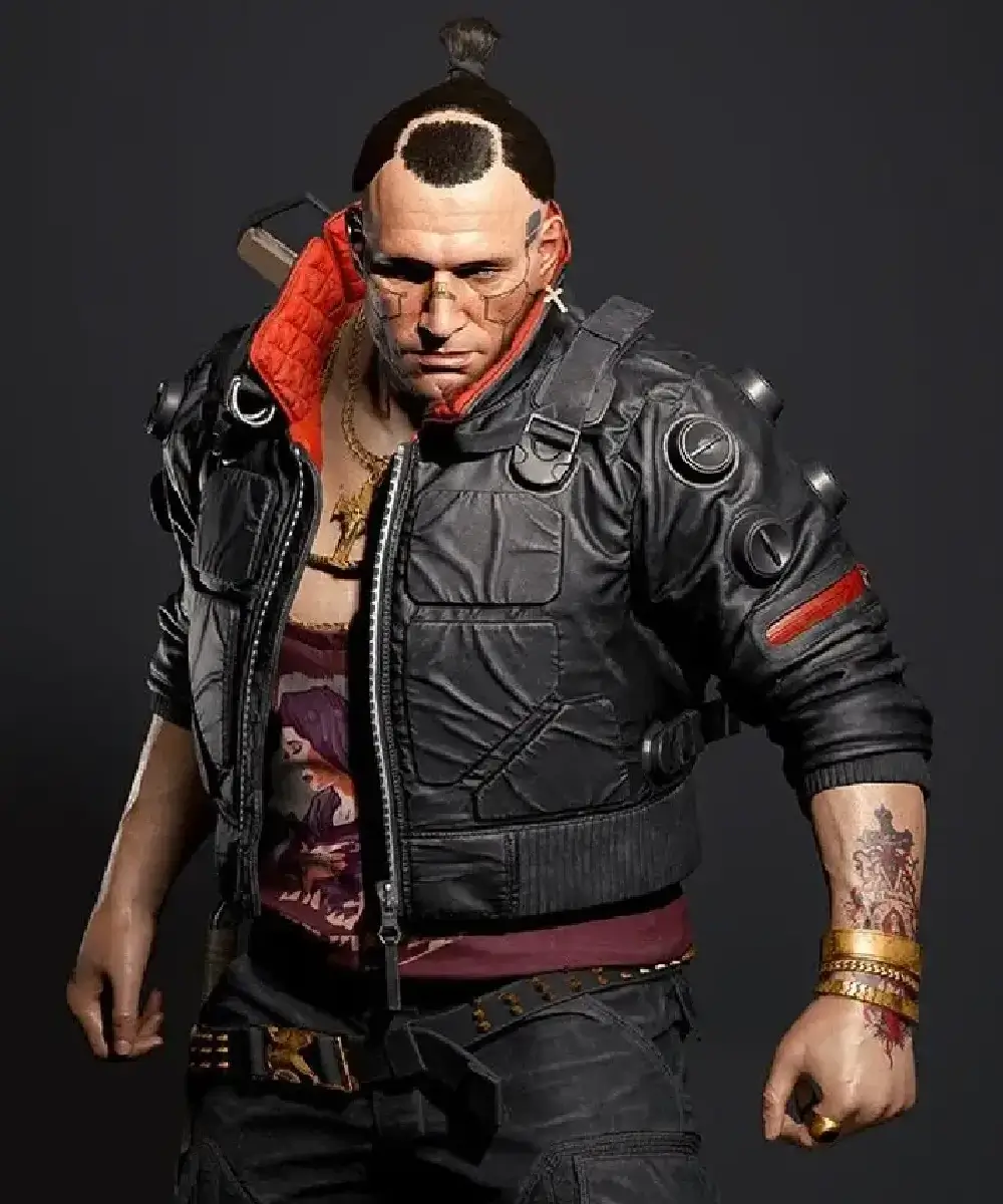 Cyberpunk 2077 Jackie Welles Gaming Cosplay Bomber Leather Jacket