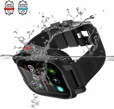 44mm Protective Case Built-in Screen Protector +TPU Band Apple Watch Series 5 4 - £57.92 GBP