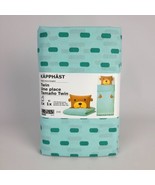 Ikea KAPPHAST Kids Single Size Duvet Cover Set Bear Turquoise New - $47.41