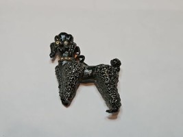 Vintage Miniature Enamel Grey Spaghetti Poodle Pin/Brooch, 1.75&#39;&#39; Length - $12.99
