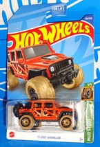 Hot Wheels 2022 Treasure Hunt Mud Studs #126 &#39;17 Jeep Wrangler Orange w/ BLs - £5.62 GBP