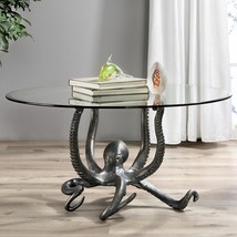 SPI Home Cast Aluminum Glass Top Octopus Coffee Table - £976.22 GBP