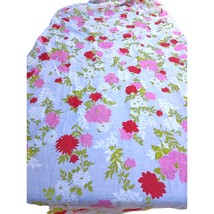 Vintage Multicolor Semi Sheer Retro Floral Fabric Remnant  - $39.59