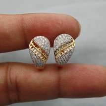 18k Yellow Gold Earrings  Handmade  Yellow gold earrings , Valentine Day gift, s - £400.34 GBP