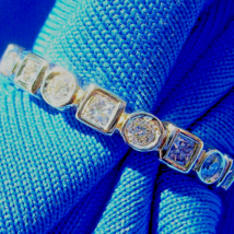 Earth mined Diamond Deco Wedding Band Half Eternity Anniversary Ring Size 7.25 - $1,895.25