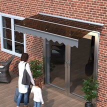 79x34 Brown Polycarbonate Window Awning &amp; Door Canopy - $370.99