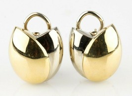 Gorgeous 18k Two Tone Gold Rosebud Huggie Earrings - £1,091.20 GBP