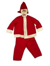 Vintage Père Noël Costume Adulte Peint à la Main Maille Visage Unique - £115.92 GBP