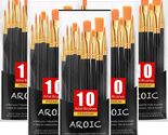AROIC Acrylic Paint Brushes, 6 Packs / 60 pcs Nylon Hair Paint Brush Set... - $20.79