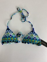 Express Womans Swim Suit Size Large Blue/Green Padded Bikini Top Beach W... - $18.54