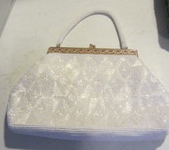 Vintage White Designer Beaded Handbag - $118.75