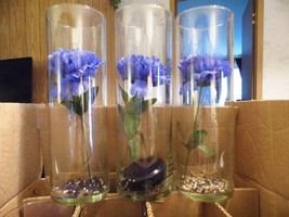 Blue, white mums as seen/vase pics, red roses, red &amp; black rose petals ALL SILK - £8.00 GBP