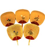 Bamboo Snack Plates Japanese Fans 5 PC Set w/ Bamboo Forks Over Seas - €46,82 EUR