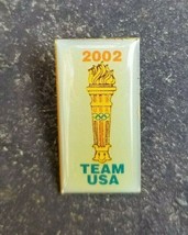 2002 Team USA Olympic Torch Salt Lake City Winter Games sky Lapel Hat Pin - £3.94 GBP