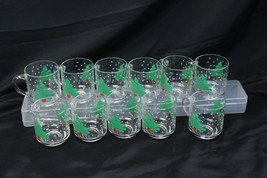 Luminarc Christmas Tree Glass Mugs 3.5&quot; Lot of 11 - £34.83 GBP