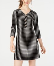 Ultra Flirt Womens Striped Fit And Flare Dress  XX-Large  Black/White Stripe - £20.32 GBP