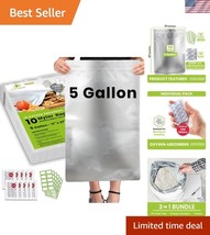 Durable 5 Gallon Mylar Bags - 10 Mil, Zipper Seal with 2500cc Oxygen Abs... - $42.00