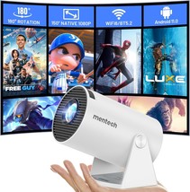 Mini Projector With WiFi and Bluetooth, 180 Rotatable Portable, 150&quot; White  - $174.52