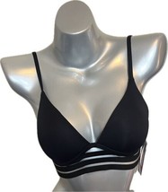 Vince Camuto Coastline Bikini Swimsuit Top Size Small Black Mesh Molded Cup NEW - $33.66