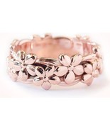 Mele Rose Gold/925 Sterling Silver 7mm Hawaiian Plumeria Ring Size 7 - £12.73 GBP