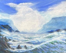 Zousselet Mer Et Ciel Toile 15x19 Ocean Vue Paysage Art - £70.05 GBP
