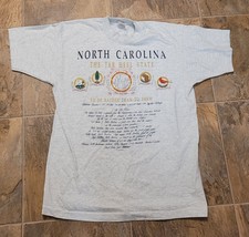 Vintage North Carolina Tar Heel State L Large Gray T-Shirt Tee USA Made ... - $19.79