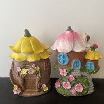 Fairy Garden  Fairy Flower Houses Set Of 2 NEW - £6.85 GBP