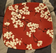 222 Fifth (PTS) MIA BLOSSOM RED Square Appetizer Plate(s) (Red Background) - $279.36 MXN
