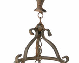 Cast Iron Rustic Chicken Rooster Hanging Garden Patio Bell Wind Chime Decor - $32.99