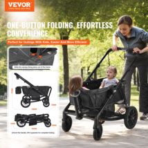 All-Terrain 2-Seat Foldable Wagon Stroller, Canopy, Snack Tray Cup Holde... - £214.93 GBP