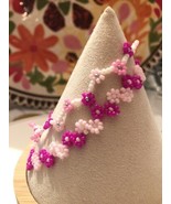 Flower Pink Daisy Bracelet Floral Set Of 2 New - $15.68