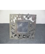 Standing Metal Picture Frame Butterfly Pattern Holds 1.8&quot; x 1.8&quot; Photo USED - €6,11 EUR