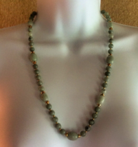 Vintage Estate Graduated Jade Beaded Necklace 23&quot; - £39.16 GBP