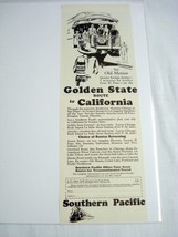 1927 Ad Southern Pacific Railroad Golden State Route - £7.85 GBP