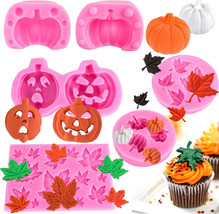 8 Pieces Pumpkin Maple Leaves Fondant Mold Fall Thanksgiving Theme Silicone Mold - £7.64 GBP