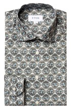 Eton Contemporary Slim Fit Multicolor Dress Shirt, Size L - £121.46 GBP