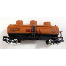 Shell Oil Tank Car 1105 Model Railroad Triple Dome Preowned N Scale - £18.32 GBP