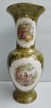 Paul&#39;s Italy Porcelain Ceramic 18.5&quot; Vase Courting Couple Swing - Signed - £71.31 GBP