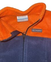 Columbia Toddler Fleece Jacket Orange Blue Zip Up 12–18 Months Gently Used image 2