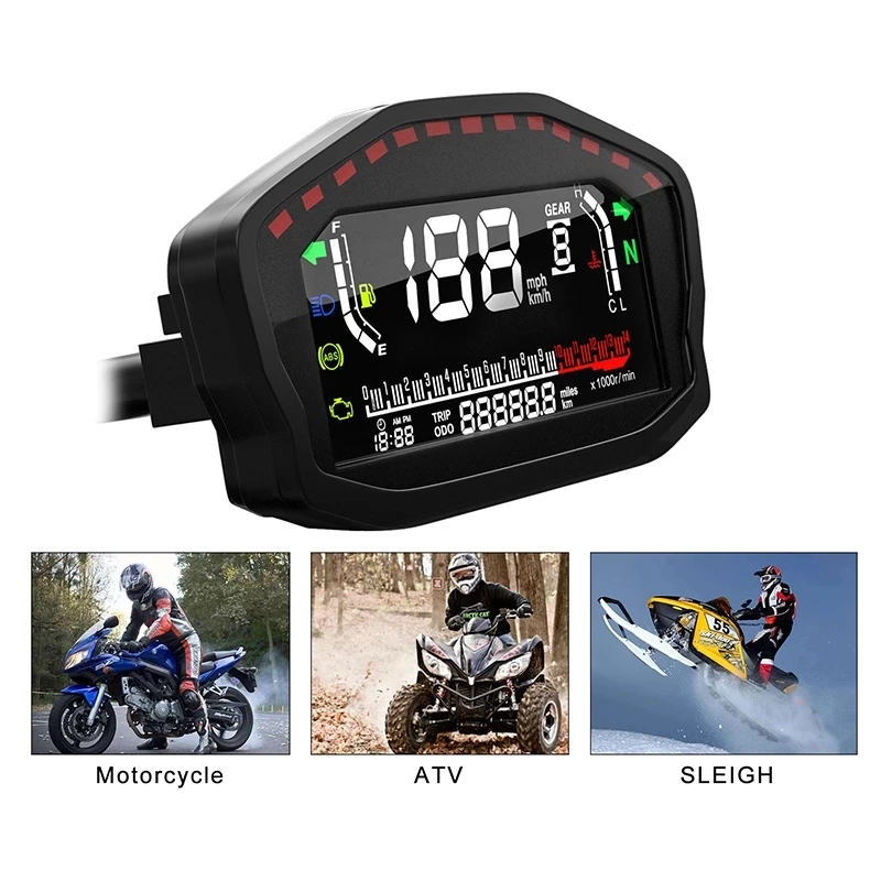 Motorcycle GPS Speedometer With GPS Sensor RPM Meter LED Digital Odometer Electr - £141.77 GBP