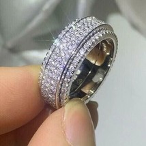 3 CT Rundschliff Echt Moissanit Herren Verlobung Wedding Ring 925 Sterlingsilber - £120.60 GBP