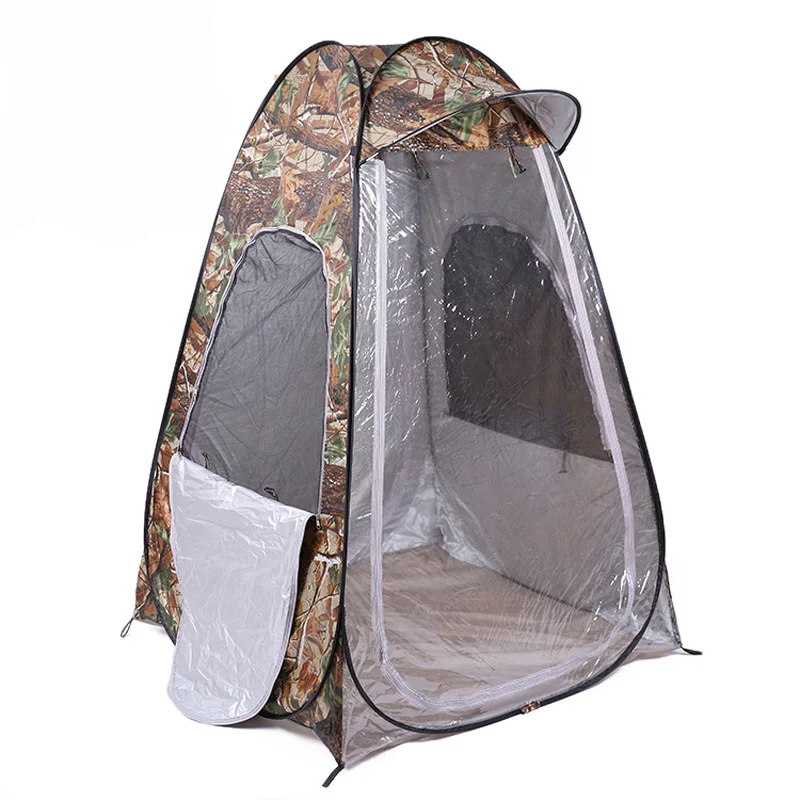 Camouflage Portable Pop Up Tent with Cap Privacy Shower Toilet Camping Outdoor - £78.52 GBP