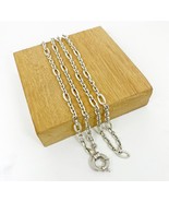 Fancy Cable Chain Necklace 925 Sterling Silver, Handmade Unisex Oval Lin... - £137.48 GBP+