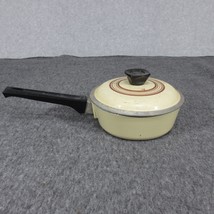 Club Aluminum 1 qt Sauce Pan with Lid Yellow Cream Almond Brown Pot - £11.15 GBP