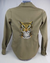 Vintage 1970&#39;s Embroidered Tiger Head Women&#39;s Button Shirt Jacket - £31.53 GBP