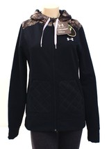 Under Armour Storm UA Caliber Black &amp; Camo Zip Front Hunting Hoodie Wome... - $99.99